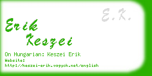 erik keszei business card